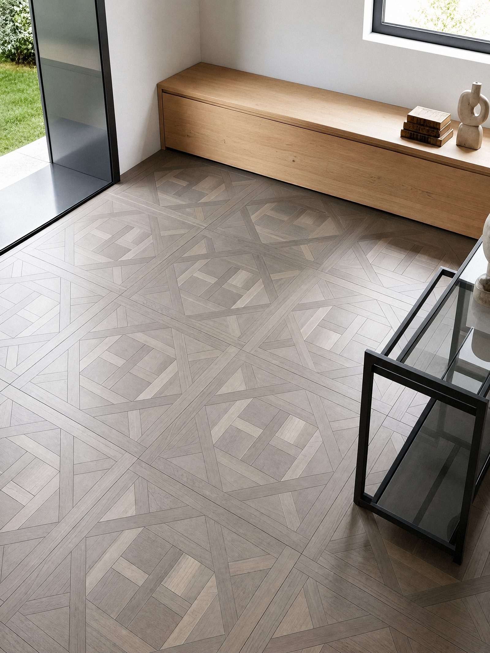 Quadrotte geometriche in un interno contemporaneo